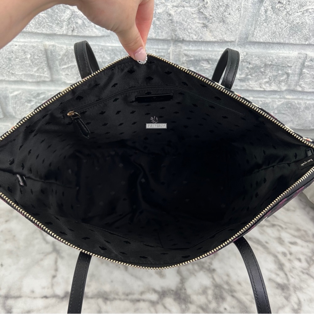 Kate Spade Kitt Houndstooth Multi Print Large Shoulder Bag Tote - Picture 7 of 11